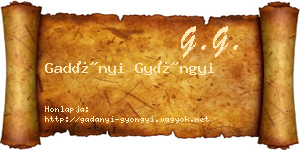 Gadányi Gyöngyi névjegykártya